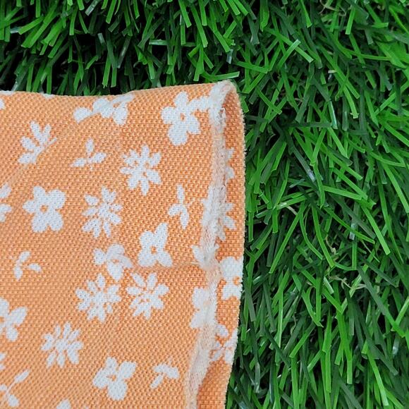 Vintage 90s Flower AOP Button Shirt Medium 20x25 Orange - Picture 10 of 12